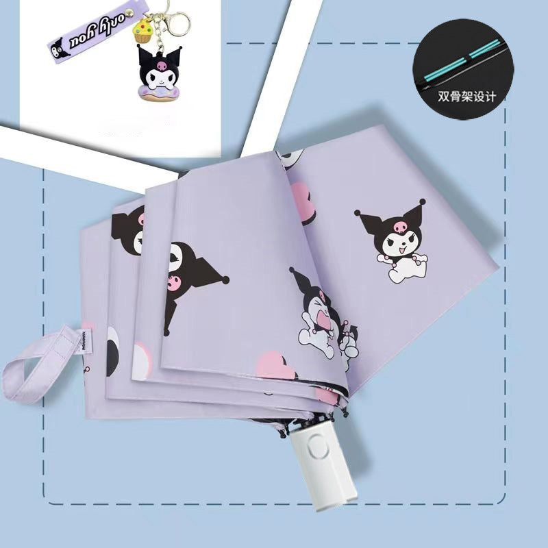 Cinnamoroll Umbrella Cartoon Fully Automatic Boys and Girls Student Foldable Portable Kids Children Safety Dual-use for Sun and Rain