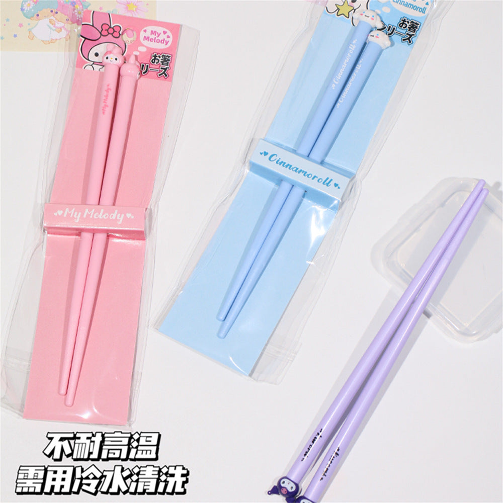 Japanese Style Cute Big Head Print Children's Chopsticks Cartoon Head Practice Chopsticks Home Use Chinese Food Family Parent Training Chopsticks
