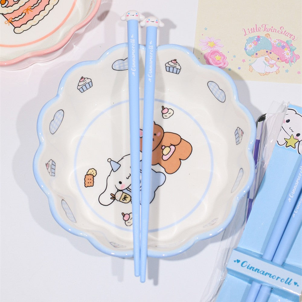 Japanese Style Cute Big Head Print Children's Chopsticks Cartoon Head Practice Chopsticks Home Use Chinese Food Family Parent Training Chopsticks