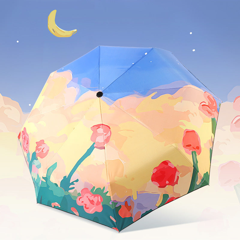 Cinnamoroll Umbrella Cartoon Fully Automatic Boys and Girls Student Foldable Portable Kids Children Safety Dual-use for Sun and Rain