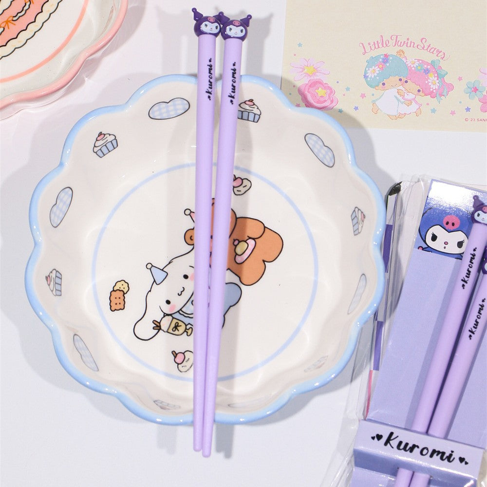 Japanese Style Cute Big Head Print Children's Chopsticks Cartoon Head Practice Chopsticks Home Use Chinese Food Family Parent Training Chopsticks