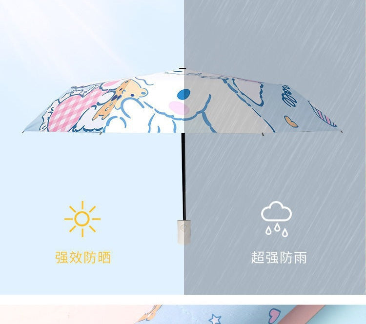 Cinnamoroll Umbrella Cartoon Fully Automatic Boys and Girls Student Foldable Portable Kids Children Safety Dual-use for Sun and Rain