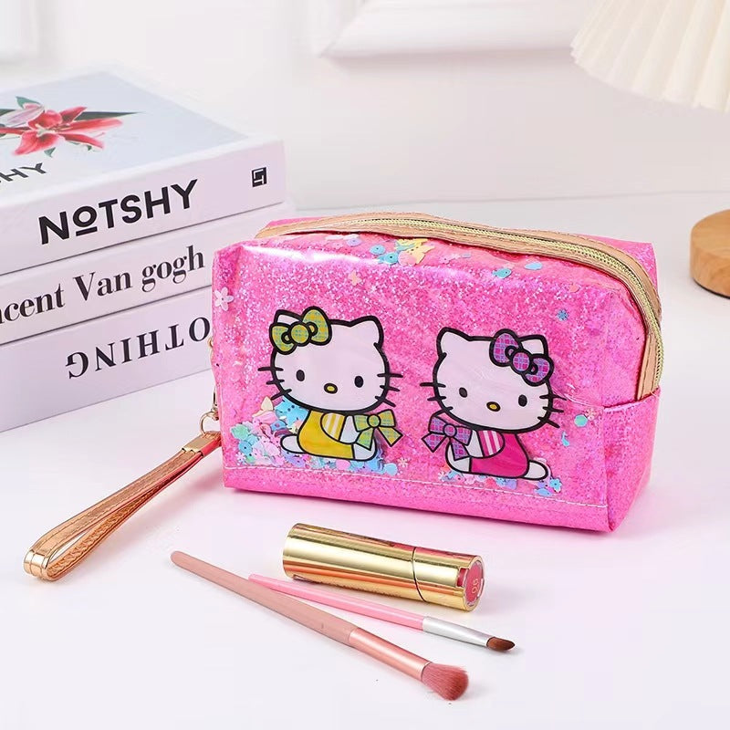 Cross-border Hot-Selling Cartoon Kitty Cat Cosmetic Bag Portable Large Capacity Cosmetic Storage Bag