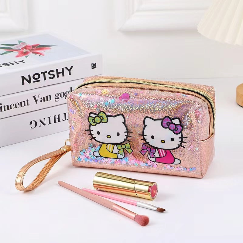 Cross-border Hot-Selling Cartoon Kitty Cat Cosmetic Bag Portable Large Capacity Cosmetic Storage Bag