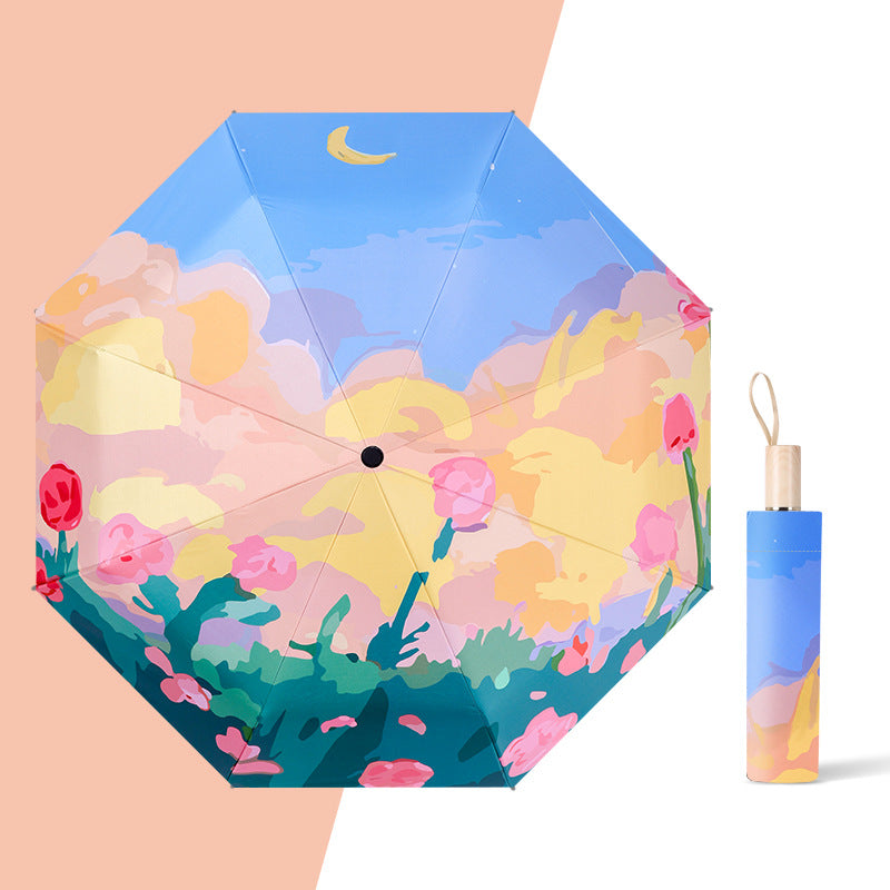 Cinnamoroll Umbrella Cartoon Fully Automatic Boys and Girls Student Foldable Portable Kids Children Safety Dual-use for Sun and Rain