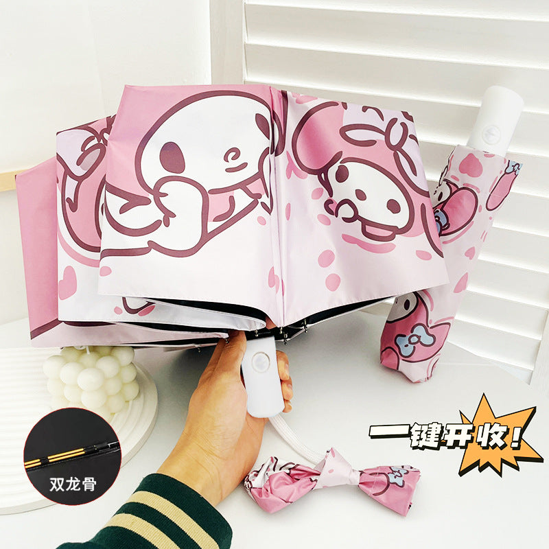 Cinnamoroll Umbrella Cartoon Fully Automatic Boys and Girls Student Foldable Portable Kids Children Safety Dual-use for Sun and Rain