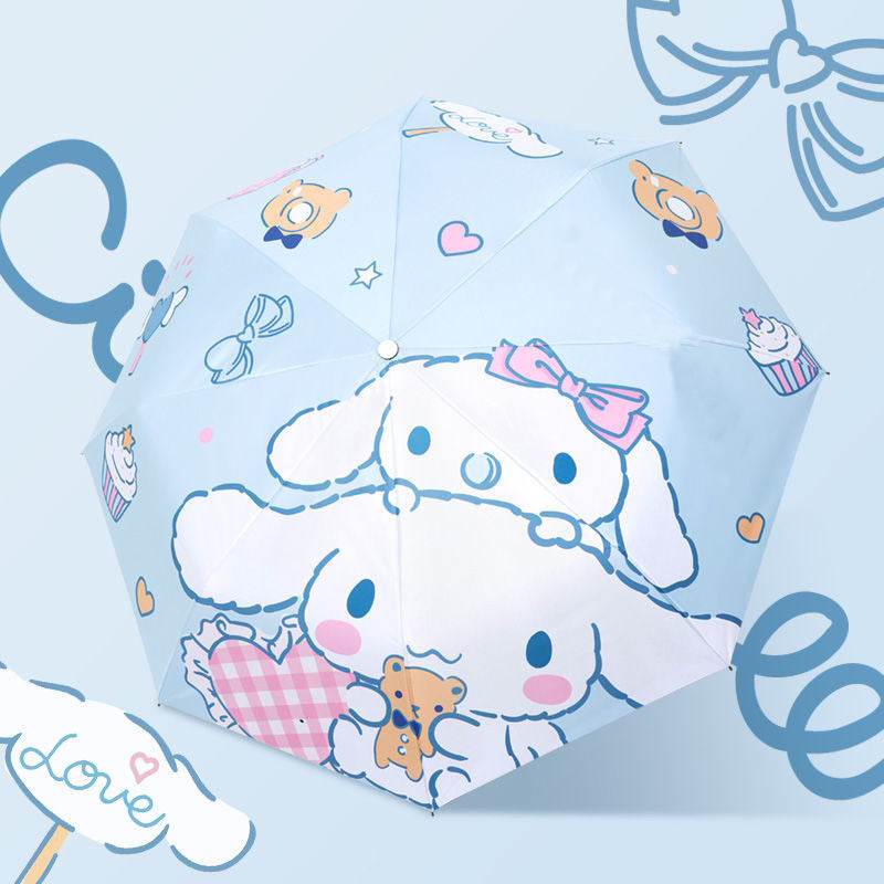 Cinnamoroll Umbrella Cartoon Fully Automatic Boys and Girls Student Foldable Portable Kids Children Safety Dual-use for Sun and Rain