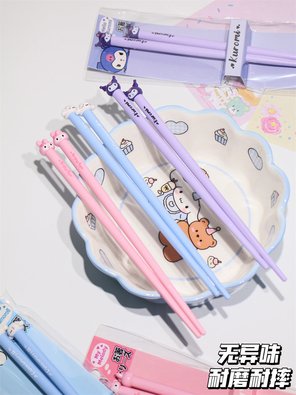 Japanese Style Cute Big Head Print Children's Chopsticks Cartoon Head Practice Chopsticks Home Use Chinese Food Family Parent Training Chopsticks