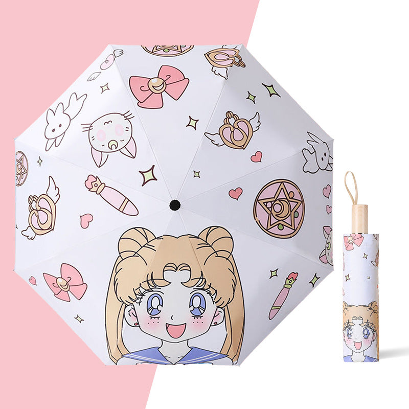 Cinnamoroll Umbrella Cartoon Fully Automatic Boys and Girls Student Foldable Portable Kids Children Safety Dual-use for Sun and Rain