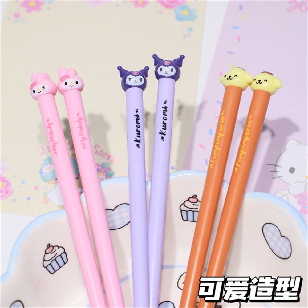 Japanese Style Cute Big Head Print Children's Chopsticks Cartoon Head Practice Chopsticks Home Use Chinese Food Family Parent Training Chopsticks