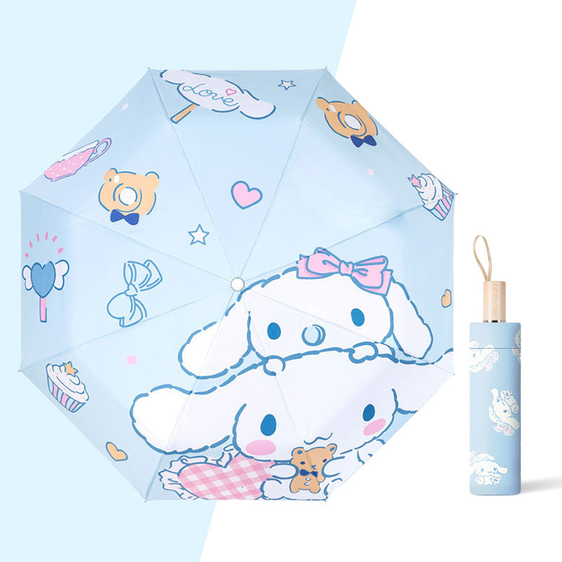 Cinnamoroll Umbrella Cartoon Fully Automatic Boys and Girls Student Foldable Portable Kids Children Safety Dual-use for Sun and Rain