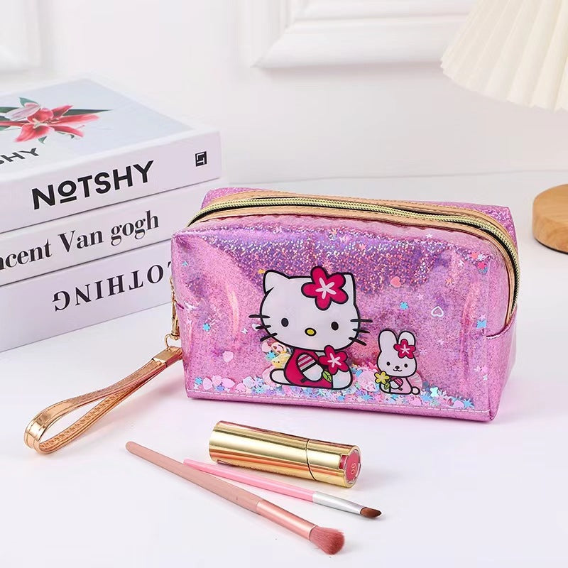 Cross-border Hot-Selling Cartoon Kitty Cat Cosmetic Bag Portable Large Capacity Cosmetic Storage Bag