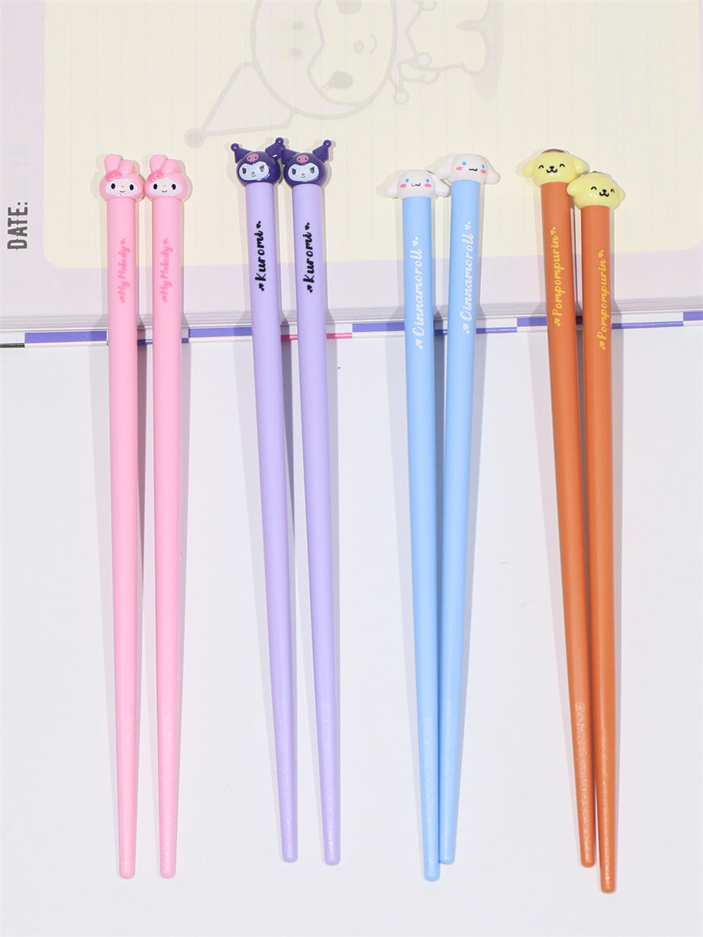 Japanese Style Cute Big Head Print Children's Chopsticks Cartoon Head Practice Chopsticks Home Use Chinese Food Family Parent Training Chopsticks