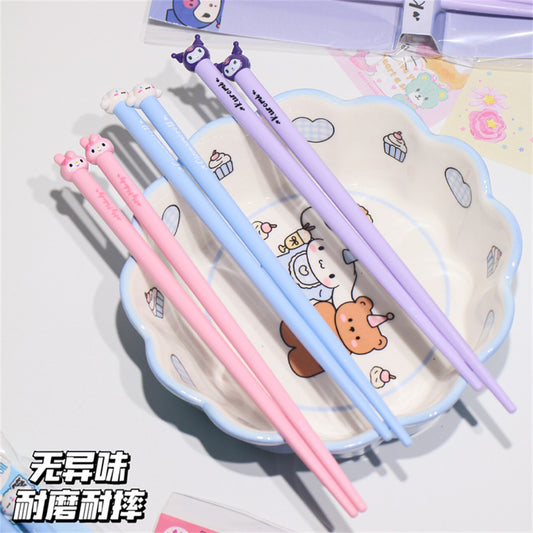 Japanese Style Cute Big Head Print Children's Chopsticks Cartoon Head Practice Chopsticks Home Use Chinese Food Family Parent Training Chopsticks
