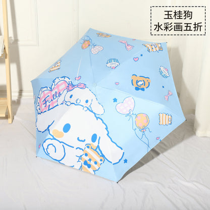 Cinnamoroll Umbrella Cartoon Fully Automatic Boys and Girls Student Foldable Portable Kids Children Safety Dual-use for Sun and Rain