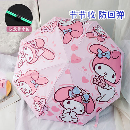 Cinnamoroll Umbrella Cartoon Fully Automatic Boys and Girls Student Foldable Portable Kids Children Safety Dual-use for Sun and Rain